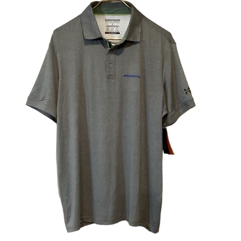 NWT Men’s Hawke & Co. Performance Sportswear Gray Large Polo